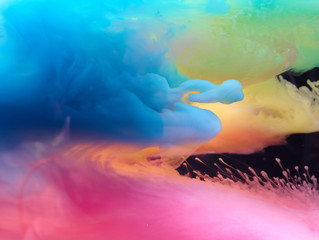 Colorful smoke clouds