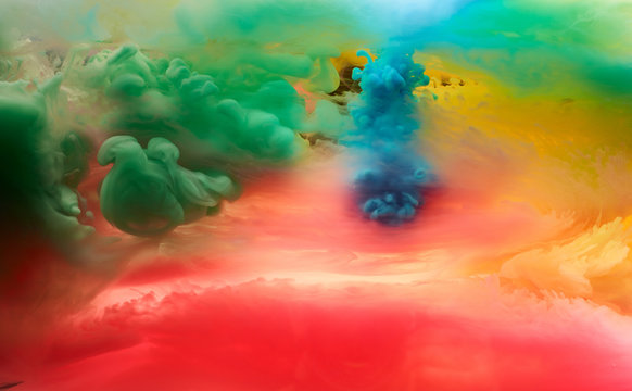 Colorful smoke clouds