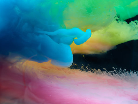 Colorful smoke clouds