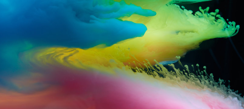 Colorful smoke clouds