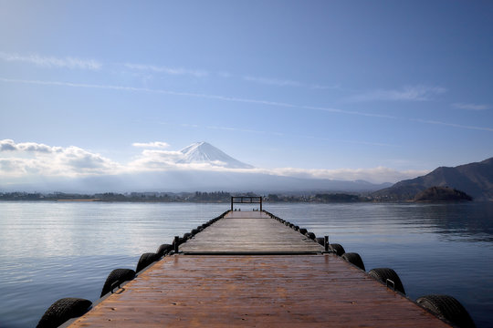 wooden pier on the lake