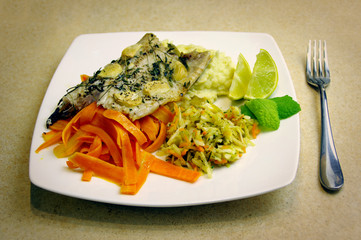 Trout on plate
