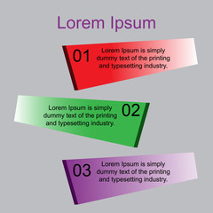 infographic with text/The figure is infographic for text of three positions, for text. 