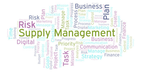 Fototapeta premium Supply Management word cloud, made with text only.