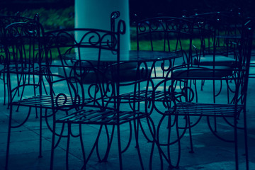 interior of a night café in a vintage style