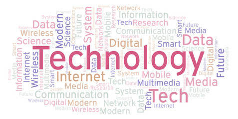 Word cloud with text Technology.