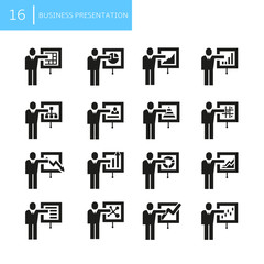 business people presentation icons