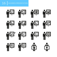 business people presentation icons