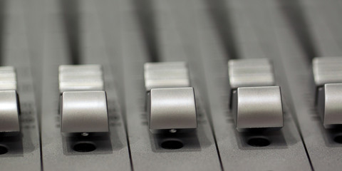 EQ controls on the mixing console