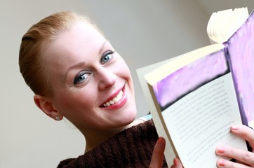 woman with book 