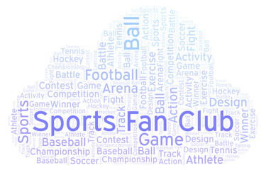 Obraz premium Sports Fan Club word cloud.