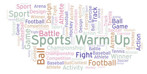 Sports Warm Up word cloud.