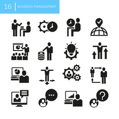 business management and office concept icons