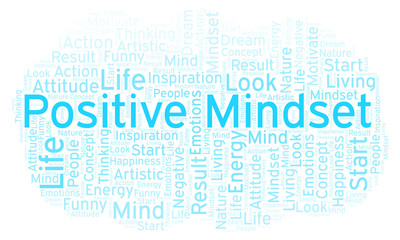 Fototapeta premium Positive Mindset word cloud, made with text only.