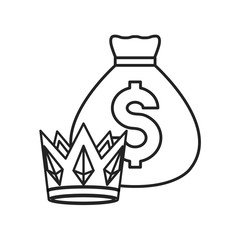 money bag and crown design