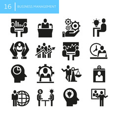 business management and office concept icons