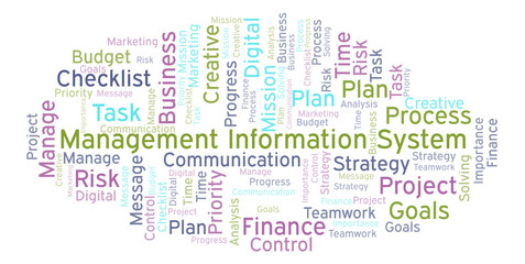 Management Information System word cloud, made with text only. © sharafmaksumov