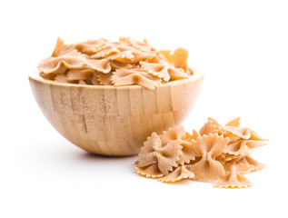 Wholewheat farfalle pasta. Tasty italian pasta.
