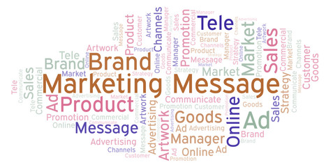 Fototapeta premium Word cloud with text Marketing Message.