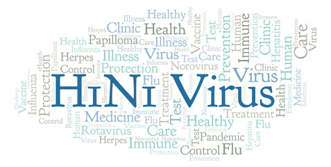 Fototapeta premium H1N1 Virus word cloud, made with text only.