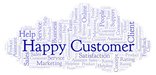 Obraz premium Happy Customer word cloud.