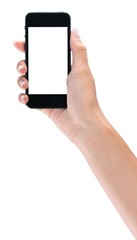 Hand Holding an iPhone with Blank Screen