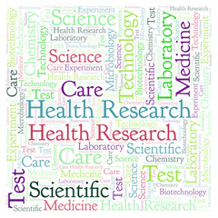 Fototapeta premium Health Research word cloud.