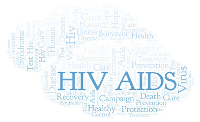 Fototapeta premium HIV AIDS word cloud, made with text only.