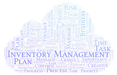 Obraz premium Inventory Management word cloud, made with text only.