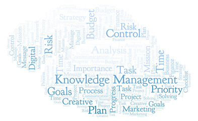 Fototapeta premium Knowledge Management word cloud, made with text only.