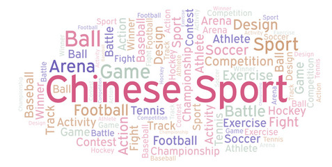 Fototapeta premium Chinese Sport word cloud.