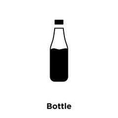 bottle icon vector isolated on white background, logo concept of bottle sign on transparent background, black filled symbol icon