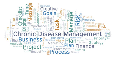 Obraz premium Chronic Disease Management word cloud, made with text only.