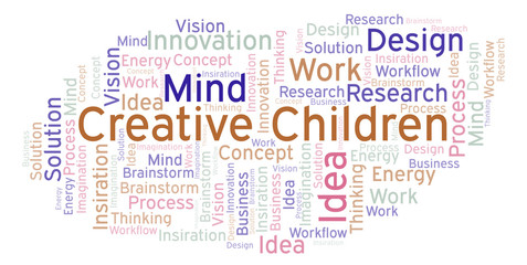 Obraz premium Creative Children word cloud, made with text only.