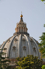 Fototapeta na wymiar Roma,la cupola di San Pietro dai Giardinin Vaticani