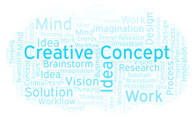 Obraz premium Creative Concept word cloud, made with text only.