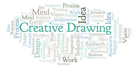 Fototapeta premium Creative Drawing word cloud, made with text only.