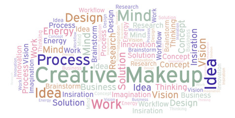 Fototapeta premium Creative Makeup word cloud, made with text only.