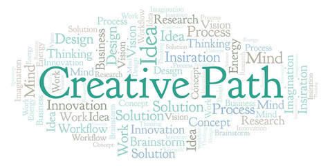 Fototapeta premium Creative Path word cloud, made with text only.