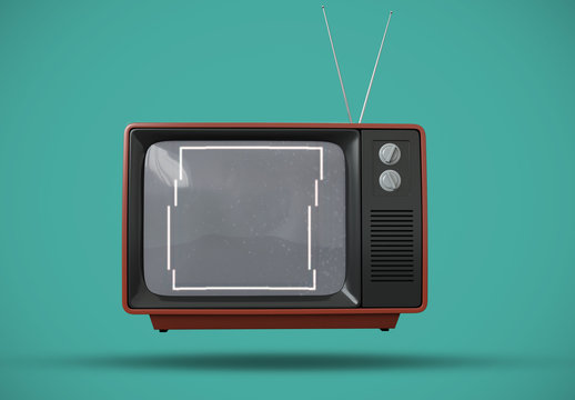 Retro Television Screen Mockup