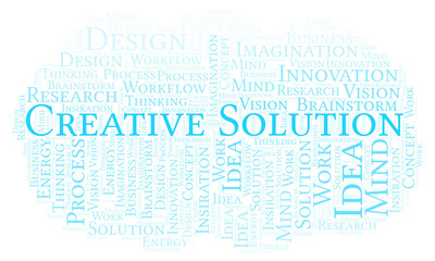 Fototapeta premium Creative Solution word cloud, made with text only.