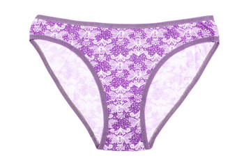 Women's cotton panties flowered isolated on white background.