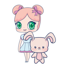 cute smiling anime girl rabbit baby