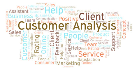 Fototapeta premium Customer Analysis word cloud.