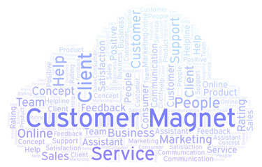 Obraz premium Customer Magnet word cloud.