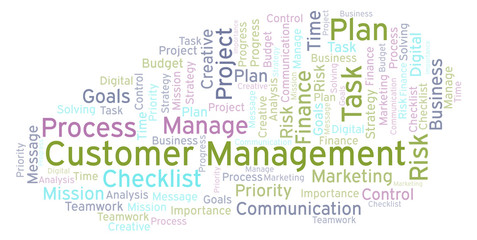 Fototapeta premium Customer Management word cloud, made with text only.