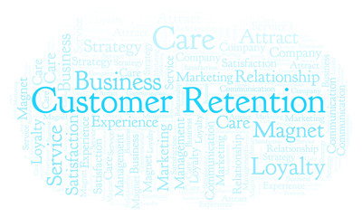 Obraz premium Customer Retention word cloud.
