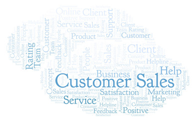 Fototapeta na wymiar Customer Sales word cloud.