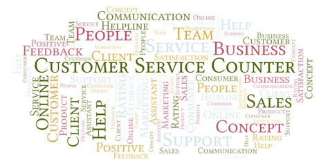 Obraz premium Customer Service Counter word cloud.