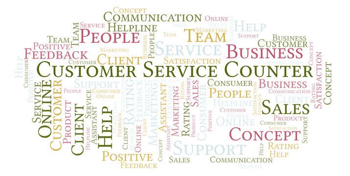 Customer Service Counter word cloud.